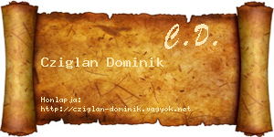 Cziglan Dominik névjegykártya